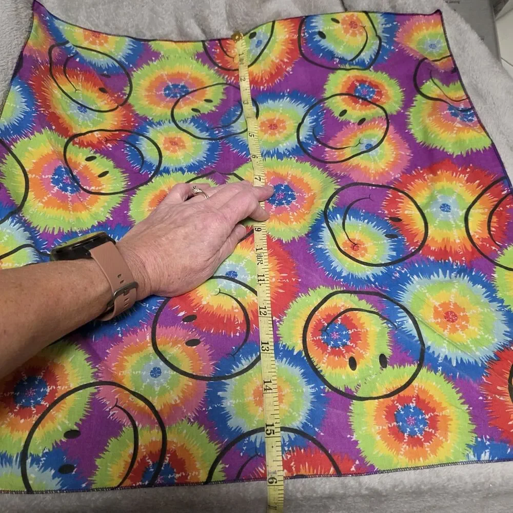 Tie Dye Smiley Face Happy Fabric 16